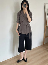 [Strap SET] Rocio Wrap Shirt Jacket