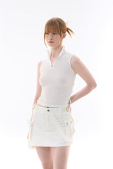 JOSEE HALF ZIP-UP / WHITE