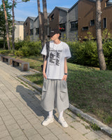 フリンサイドプリーツバミューダスイムパンツ