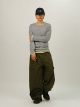 DL Stripe Layered Crop Long Sleeve T