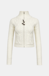 Morgan Toggle Cable Knit Zip-Up