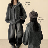 Roel Sailor Collar Muffler V-Neck Knitwear Set