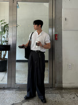 Dope two-tuck wide diagonal slacks