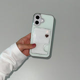 [MADE] BASIC MINT PHONE CASE (glass silver bumper)