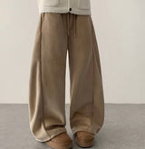Any soft corduroy side pin tuck incision wide pants