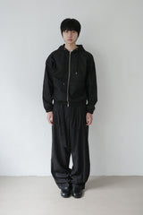 stripe belted slacks
