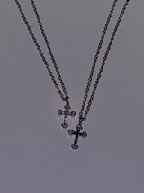 Cubic cross necklace (2color)