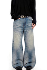 Crackle Wash Slub Jeans