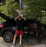 Liu Washing Cotton Banding Shorts
