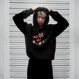 PEANUT STAIN - Fakenut Stain Made In Asterisk Black Oversized Hoodie