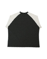 patched raglen t-shirts / black