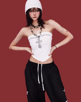 gothic skull cross necklace