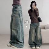 Sani Washed Viscose Side-Slit Denim Wide Pants (3 colors)