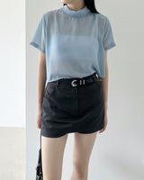 Leka see through tie blouse