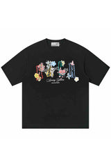 ヤーンフラワーグラフィックTシャツ