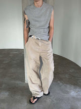 Ribbed muscle knit sleeveless(5color)