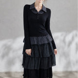 Nelis Check Layered Frill T-shirt