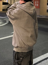 net typo knit zip-up