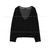 Haro See-through Deep V-Neck Knit
