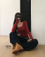 [MADE] Finger hole, square 長袖Tシャツ