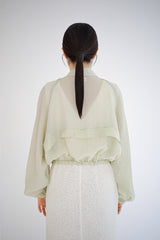 Sheer wide jumper, Light khaki