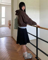 ラリシャプリーツミディワイドスカート