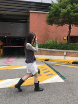 Hisami Strap Banding Frill Bermuda Pants
