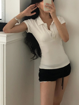 コルセット カラーTシャツ