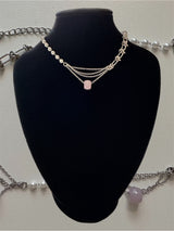 チェーンレイヤードネックレス/chain layered necklace