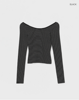 [MADE] Four Ring Stripe Backless Long Sleeve T-shirt