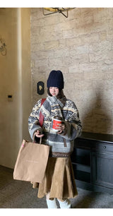 Snow reversible muffler fleece zip-up