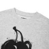 MELTING CHERRY PRINTED CROP SWEATSHIRT - GRAY