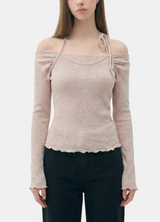 [Brushed] Roa Off-Shoulder Wool Tee
