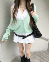 Deep V neck cardigan
