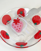 strawberry magsafe clear card pocket