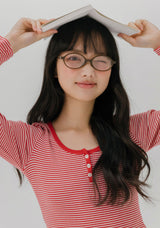 ストライプコンビバートンTシャツ (グレー)