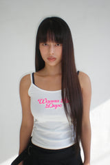 LETTERING SLEEVELESS TOP - WHITE