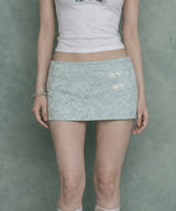 Knotted Satin Mini Skirt #Ook(玉)