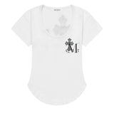 SAHARA LEOPARD CROSS BACK LOGO U-NECK HALF T (2COLOR)