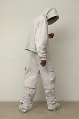 EEERRR Basic logo needlework hoodie (Gray)