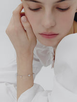 26SS★ Essence Silver (W) Moissanite Flower Dainty Bracelet