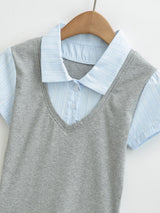 Alessa Layered Collar Slim Top