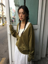 サンデーVネックニット (4color)