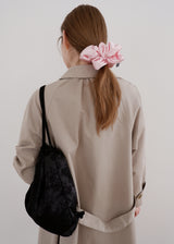 Flower Satin Backpack_Black