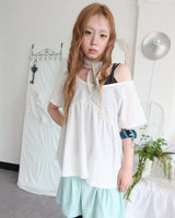 EMBOSSED OFF-SHOULDER TEE