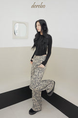 Vintage Leopard Wide Pants