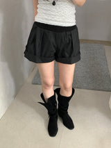 Teagan Roll-up Elastic-Waist Shorts