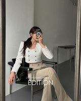 【MADE】Collarless Cropped Jacket