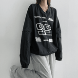 HIRIT Vネックツーウェイジャージスウェットシャツ (3 colors)