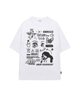エンジェルアイコングラフィックオーバーフィットTシャツ -ホワイト
